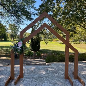 2 piece triangle wooden arch