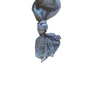 Dusty blue cheesecloth table runner