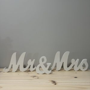 Mr&Mrs white wooden sign