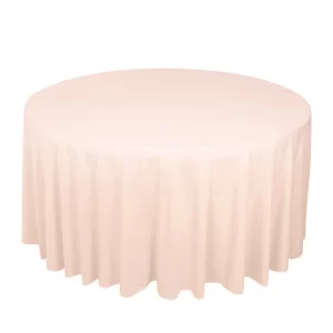 120” round blush linen