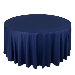 120” round navy blue linen