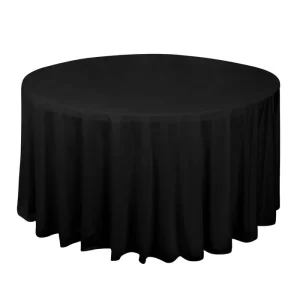 120” round black linen