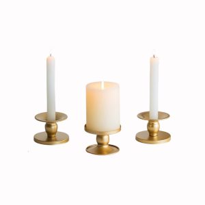 Gold candle holder